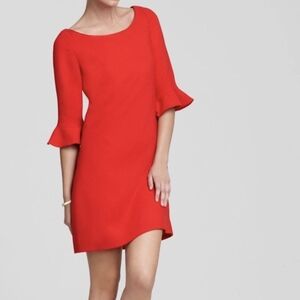 Kate Spade Red Luna Ruffle Sleeve Wool Blend Sheath Dress US 2